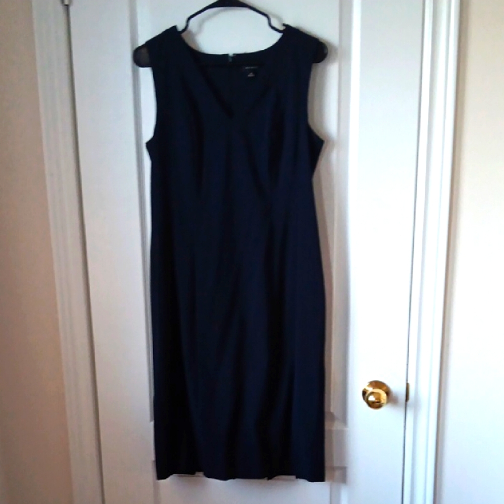 Ann Taylor Elegant Deep Navy Blue Sleeveless Dress